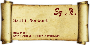 Szili Norbert névjegykártya