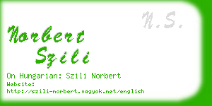 norbert szili business card